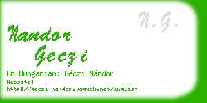nandor geczi business card
