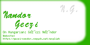 nandor geczi business card